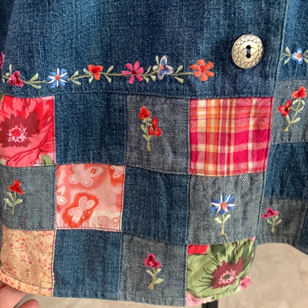 Bobby Brooks Spring Patchwork Denim Style Top. Si… - image 5